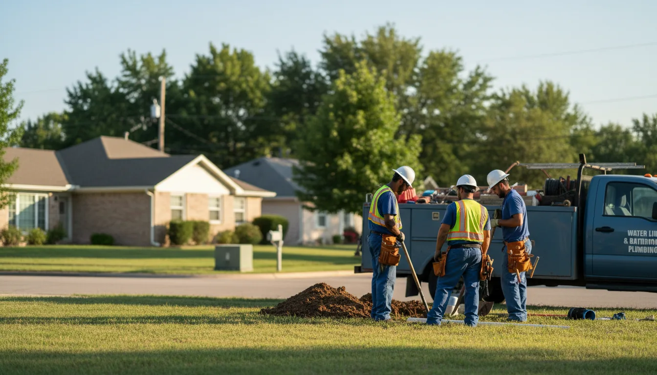 Residential water line and bathroom plumbing service in Haviland, OH